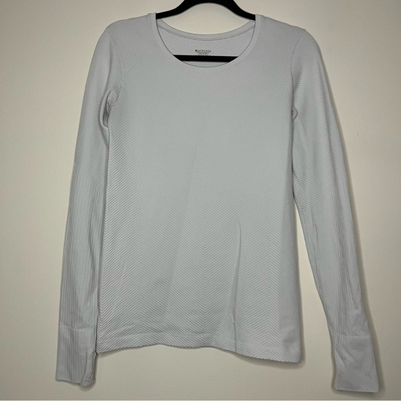 ATHLETA Chevron Textured Warm Atheleisure Base Layer Longsleeve Top Shirt - Picture 1 of 7